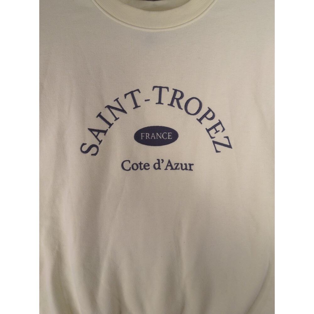 Saint-Tropez Sweatshirt Women's L Oversized Butter Yellow France Cote d'Azur - Picture 2 of 8